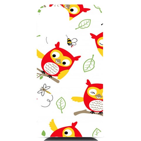 Seamless Pattern Vector Owl Cartoon With Bugs iPhone 14 Black UV Print Case from ArtsNow.com Front