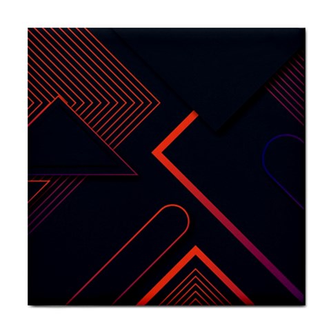 Gradient Geometric Shapes Dark Background Design Tile Coaster from ArtsNow.com Front