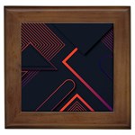 Gradient Geometric Shapes Dark Background Design Framed Tile