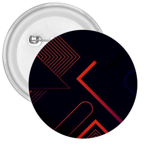 Gradient Geometric Shapes Dark Background Design 3  Buttons from ArtsNow.com Front