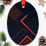 Gradient Geometric Shapes Dark Background Design Ornament (Oval)
