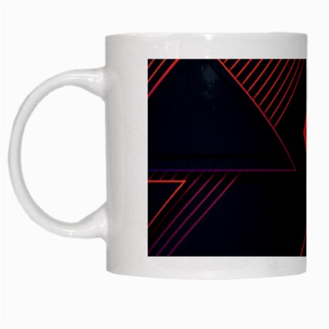 Gradient Geometric Shapes Dark Background Design White Mug from ArtsNow.com Left