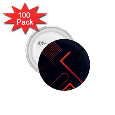 Gradient Geometric Shapes Dark Background Design 1.75  Buttons (100 pack)  from ArtsNow.com Front
