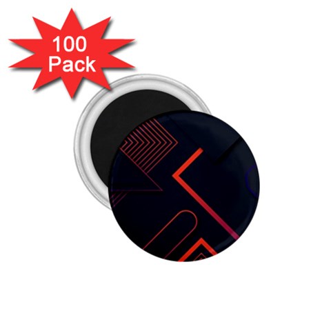 Gradient Geometric Shapes Dark Background Design 1.75  Magnets (100 pack)  from ArtsNow.com Front