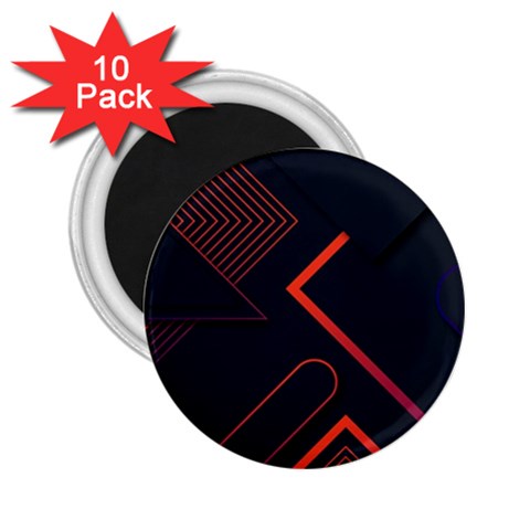 Gradient Geometric Shapes Dark Background Design 2.25  Magnets (10 pack)  from ArtsNow.com Front