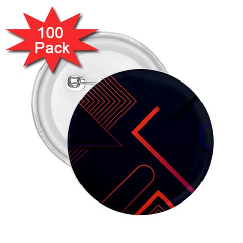 Gradient Geometric Shapes Dark Background Design 2.25  Buttons (100 pack)  from ArtsNow.com Front