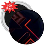 Gradient Geometric Shapes Dark Background Design 3  Magnets (100 pack)