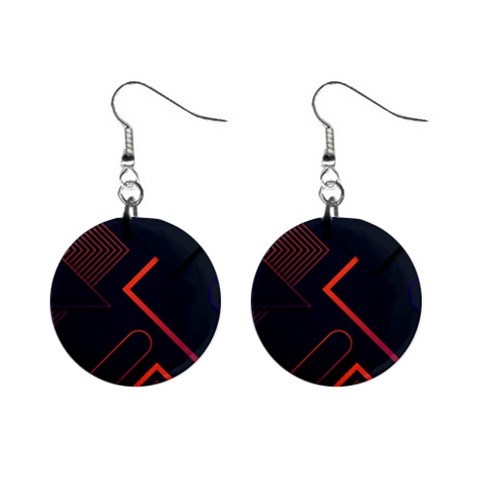 Gradient Geometric Shapes Dark Background Design Mini Button Earrings from ArtsNow.com Front