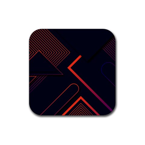 Gradient Geometric Shapes Dark Background Design Rubber Coaster (Square) from ArtsNow.com Front