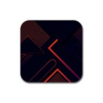 Gradient Geometric Shapes Dark Background Design Rubber Square Coaster (4 pack)