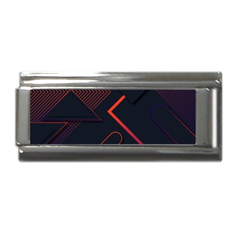 Gradient Geometric Shapes Dark Background Design Superlink Italian Charm (9mm) from ArtsNow.com Front