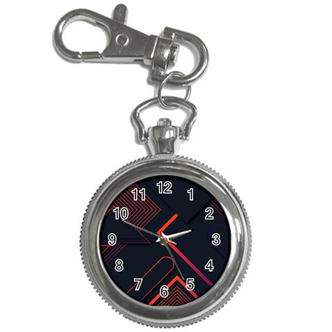 Gradient Geometric Shapes Dark Background Design Key Chain Watches from ArtsNow.com Front