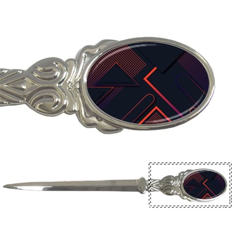 Gradient Geometric Shapes Dark Background Design Letter Opener from ArtsNow.com Front