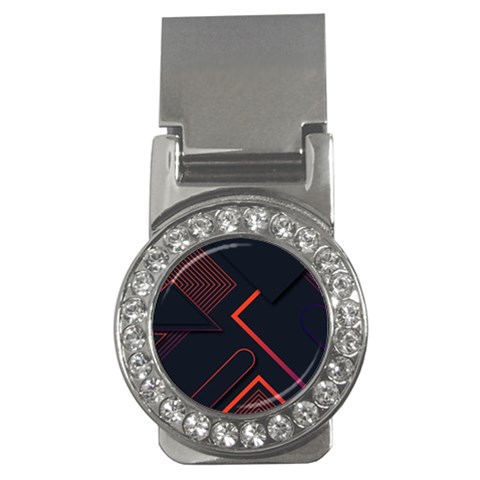 Gradient Geometric Shapes Dark Background Design Money Clips (CZ)  from ArtsNow.com Front