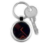 Gradient Geometric Shapes Dark Background Design Key Chain (Round)