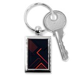 Gradient Geometric Shapes Dark Background Design Key Chain (Rectangle)