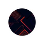 Gradient Geometric Shapes Dark Background Design Rubber Coaster (Round)