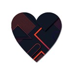 Gradient Geometric Shapes Dark Background Design Heart Magnet