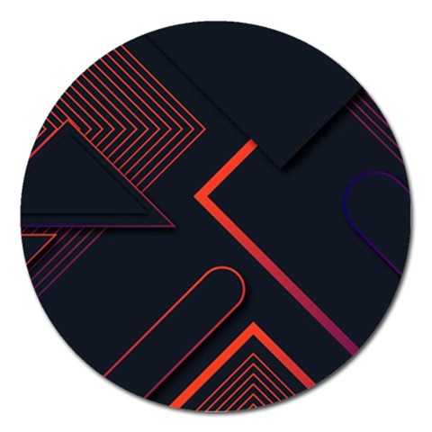 Gradient Geometric Shapes Dark Background Design Magnet 5  (Round) from ArtsNow.com Front