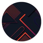 Gradient Geometric Shapes Dark Background Design Magnet 5  (Round)