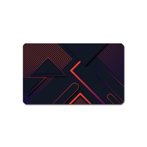 Gradient Geometric Shapes Dark Background Design Magnet (Name Card) from ArtsNow.com Front