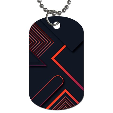 Gradient Geometric Shapes Dark Background Design Dog Tag (One Side) from ArtsNow.com Front