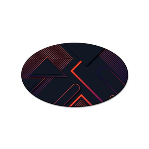 Gradient Geometric Shapes Dark Background Design Sticker Oval (10 pack) from ArtsNow.com Front