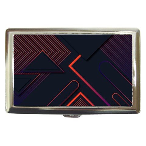 Gradient Geometric Shapes Dark Background Design Cigarette Money Case from ArtsNow.com Front