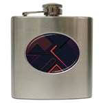 Gradient Geometric Shapes Dark Background Design Hip Flask (6 oz)