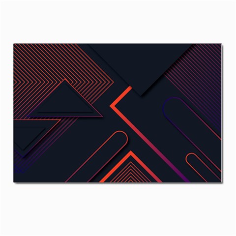 Gradient Geometric Shapes Dark Background Design Postcard 4 x 6  (Pkg of 10) from ArtsNow.com Front
