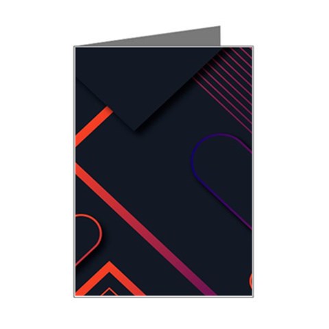 Gradient Geometric Shapes Dark Background Design Mini Greeting Card from ArtsNow.com Left