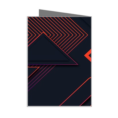 Gradient Geometric Shapes Dark Background Design Mini Greeting Card from ArtsNow.com Right