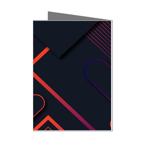 Gradient Geometric Shapes Dark Background Design Mini Greeting Cards (Pkg of 8) from ArtsNow.com Left