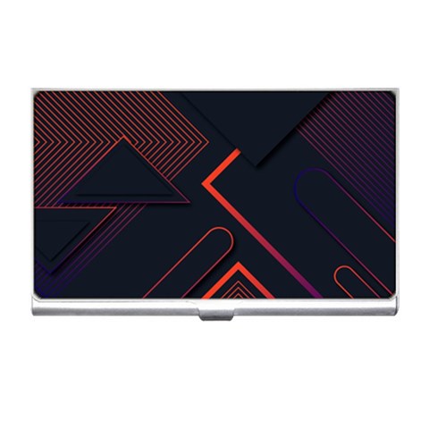 Gradient Geometric Shapes Dark Background Design Business Card Holder from ArtsNow.com Front
