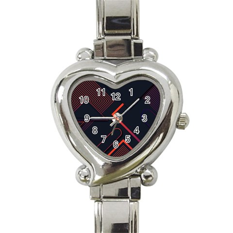 Gradient Geometric Shapes Dark Background Design Heart Italian Charm Watch from ArtsNow.com Front