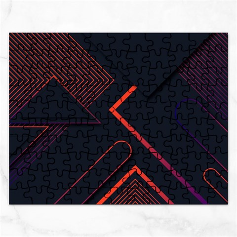 Gradient Geometric Shapes Dark Background Design Rectangular Jigsaw Puzzl from ArtsNow.com Front