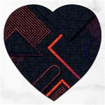 Gradient Geometric Shapes Dark Background Design Jigsaw Puzzle (Heart)