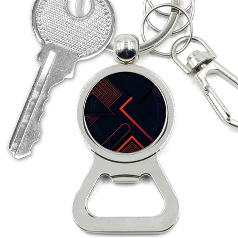 Gradient Geometric Shapes Dark Background Design Bottle Opener Key Chain from ArtsNow.com Front
