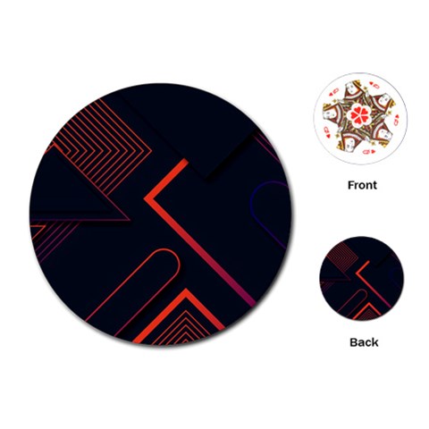 Gradient Geometric Shapes Dark Background Design Playing Cards Single Design (Round) from ArtsNow.com Front