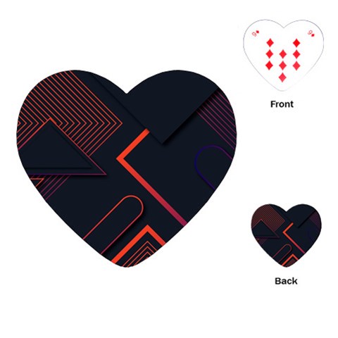 Gradient Geometric Shapes Dark Background Design Playing Cards Single Design (Heart) from ArtsNow.com Front
