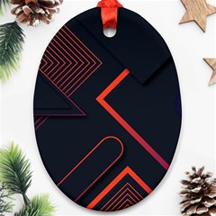 Gradient Geometric Shapes Dark Background Design Oval Ornament (Two Sides) from ArtsNow.com Back