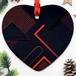 Gradient Geometric Shapes Dark Background Design Heart Ornament (Two Sides)
