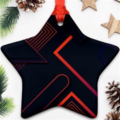 Gradient Geometric Shapes Dark Background Design Star Ornament (Two Sides) from ArtsNow.com Front