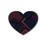 Gradient Geometric Shapes Dark Background Design Rubber Coaster (Heart)