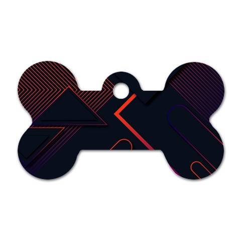 Gradient Geometric Shapes Dark Background Design Dog Tag Bone (Two Sides) from ArtsNow.com Front