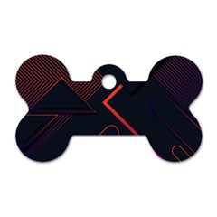 Gradient Geometric Shapes Dark Background Design Dog Tag Bone (Two Sides) from ArtsNow.com Front