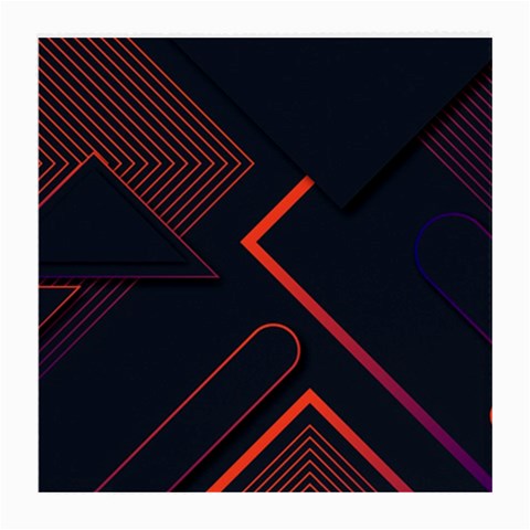 Gradient Geometric Shapes Dark Background Design Medium Glasses Cloth (2 Sides) from ArtsNow.com Front