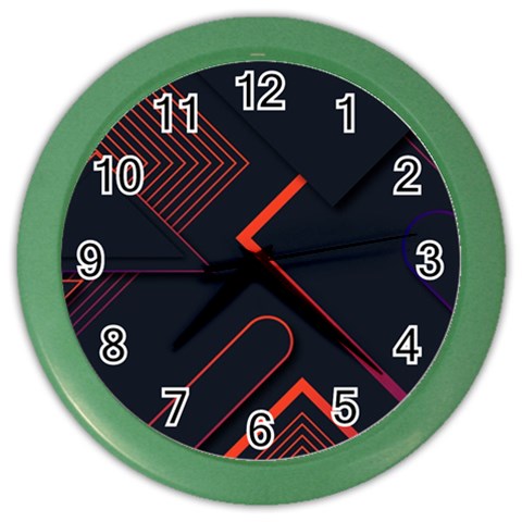Gradient Geometric Shapes Dark Background Design Color Wall Clock from ArtsNow.com Front