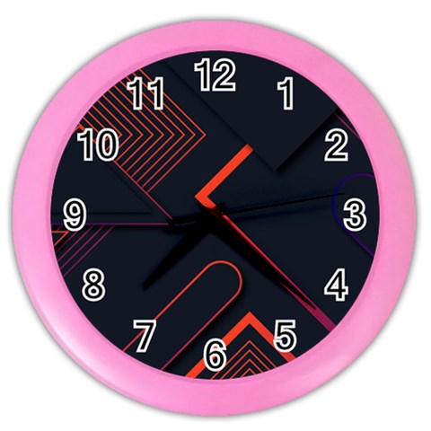 Gradient Geometric Shapes Dark Background Design Color Wall Clock from ArtsNow.com Front