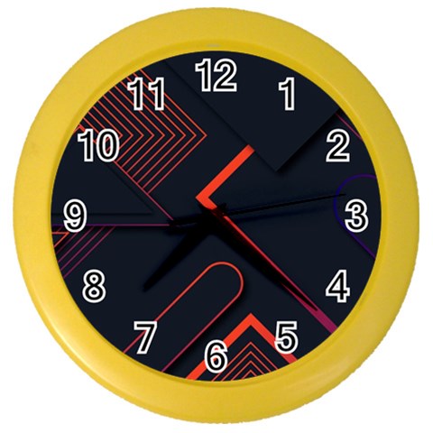 Gradient Geometric Shapes Dark Background Design Color Wall Clock from ArtsNow.com Front